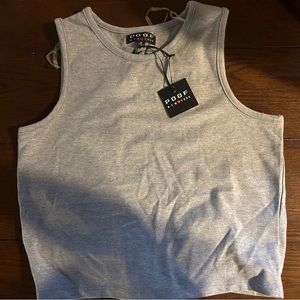 Gray workout tank top